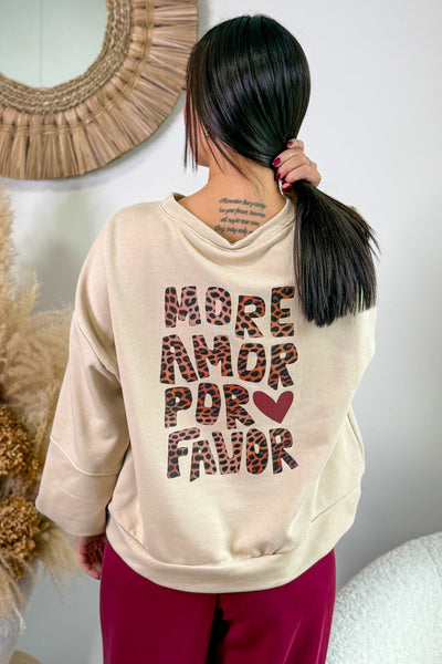 Sweat " More Amor..." Beige