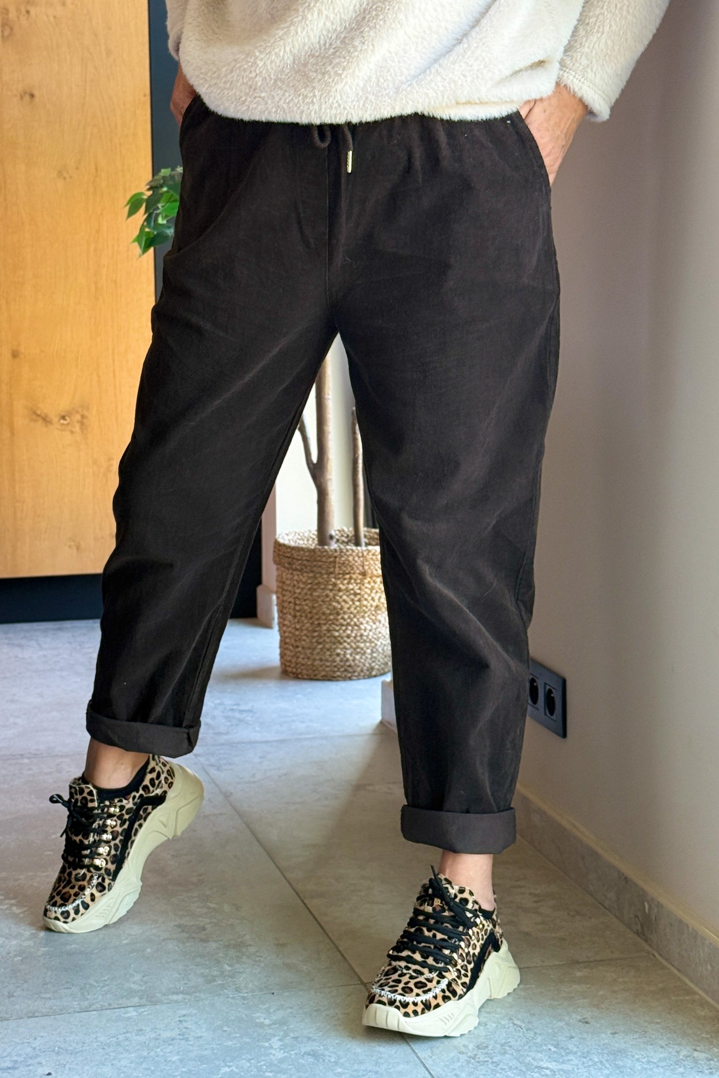 Pantalon En Velours Anne-Lou Choco GT