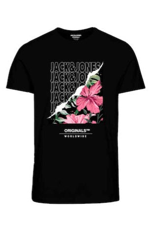 T-Shirt JORBOOSTER TEE SS CREW NECK MA Noir (8556985385285)