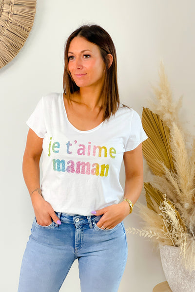 T-shirt " Je t'aime Maman " Multi couleurs (8541205463365)