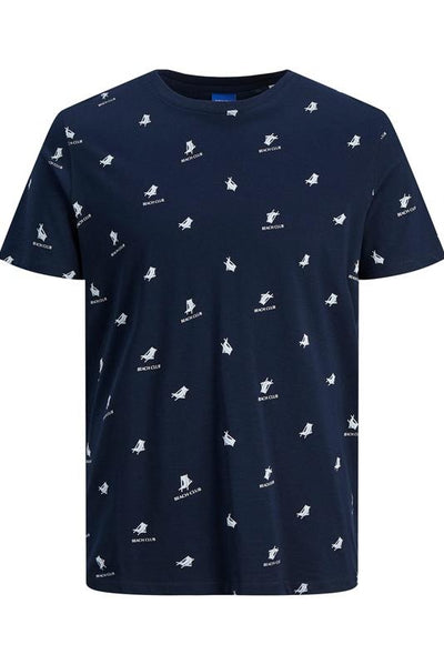 T-Shirt JORPOSITANO AOP TEE SS Bleu Marine (8618947576133)