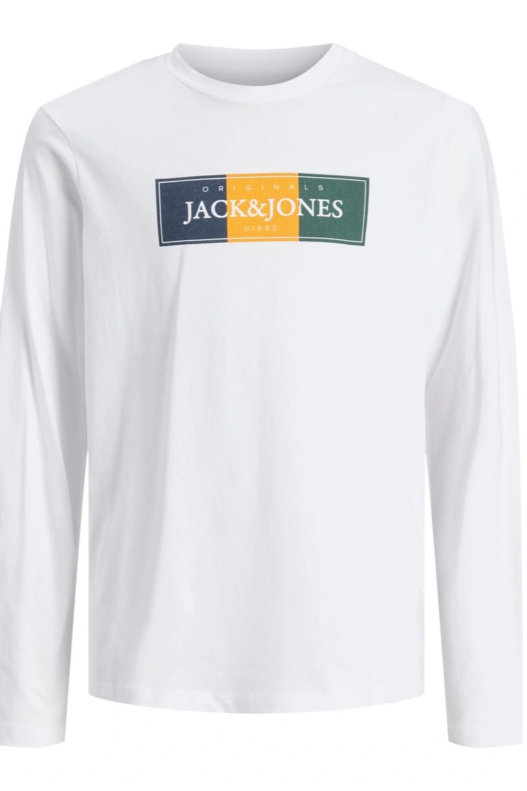 T-Shirt JORCODYY TEE LS CREW NECK JNR Blanc (8556934201669)