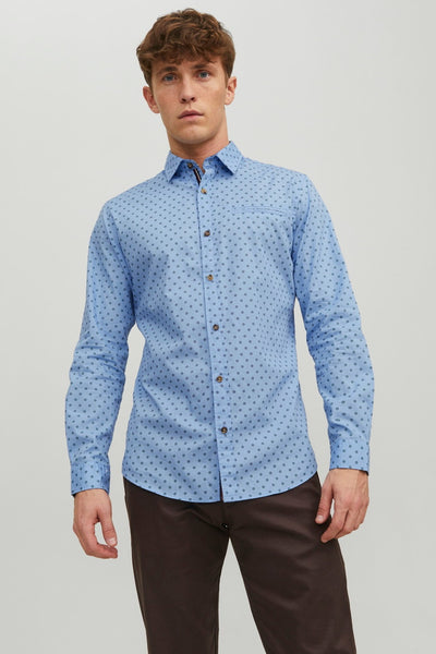 Chemise JJETREKOTA DETAIL SHIRT LS SN bleue (8540375155013)