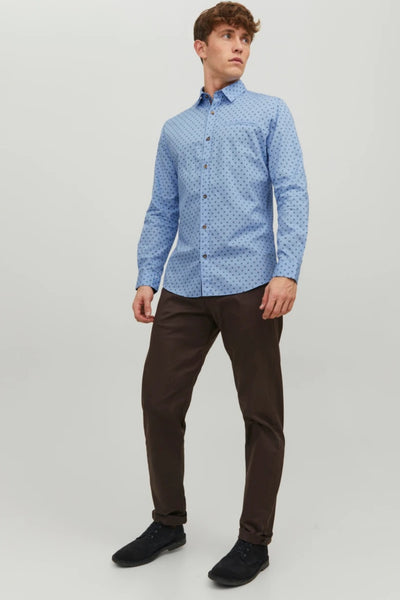 Chemise JJETREKOTA DETAIL SHIRT LS SN bleue (8540375155013)