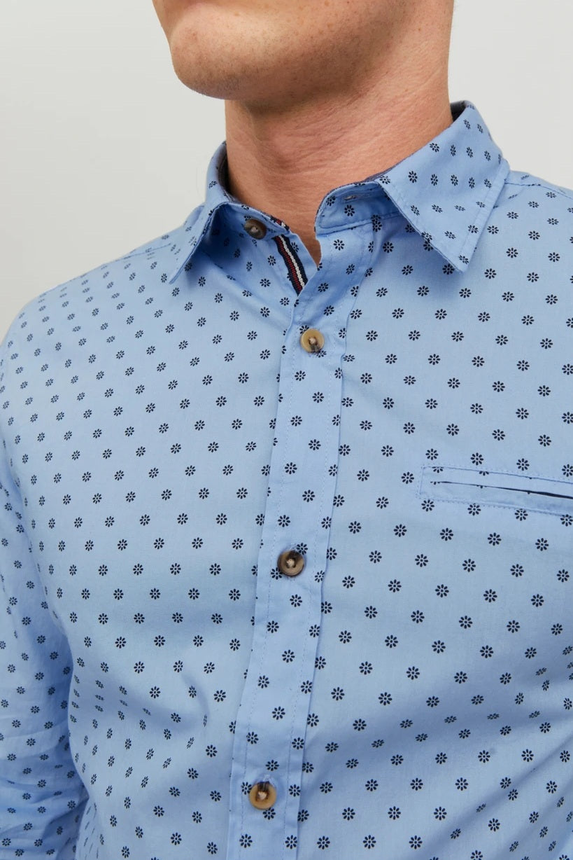 Chemise JJETREKOTA DETAIL SHIRT LS SN bleue (8540375155013)