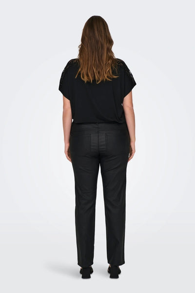 Pantalon CARAUGUSTA STRAIGHT Huilé Noir longueur (8667603009861)