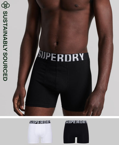 Pack 2 boxers SUPERDRY blanc et noir (7053267108019)