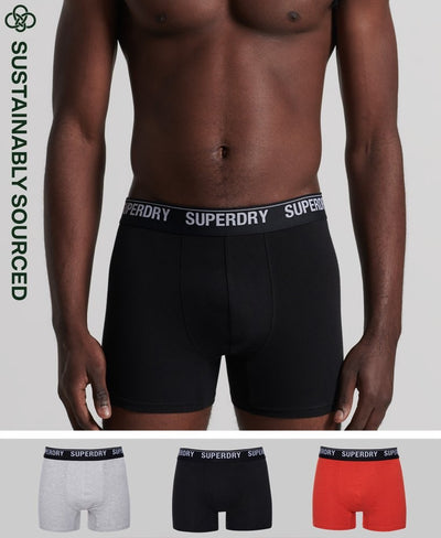 Pack 3 boxers SUPERDRY noir-orange-gris (7053267566771)
