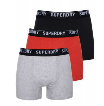 Pack 3 boxers SUPERDRY noir-orange-gris (7053267566771)