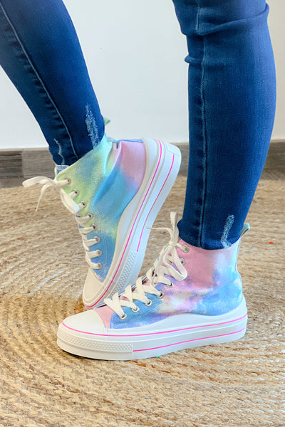Baskets style converse Tie and dye (7349054701747)