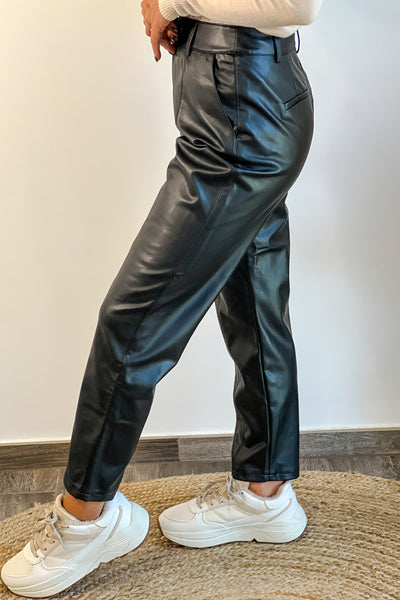 Pantalon Jacky simili noir (7297336508595)
